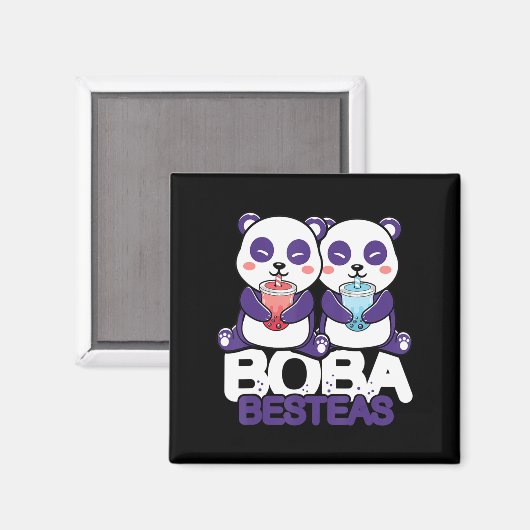 パンダボバブルティーアニメかわいい寧子ガールズ マグネット (正面/裏面)