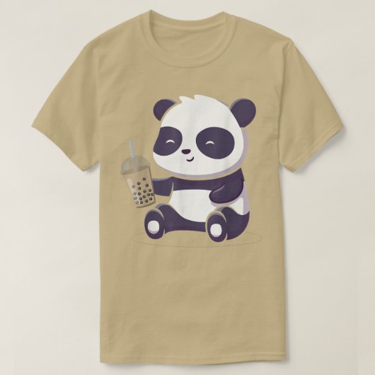 パンダボバブルティーアニメかわいい日本のオタク Tシャツ (デザイン正面)