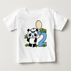 パンダボーイ2歳の誕生日 ベビーTシャツ