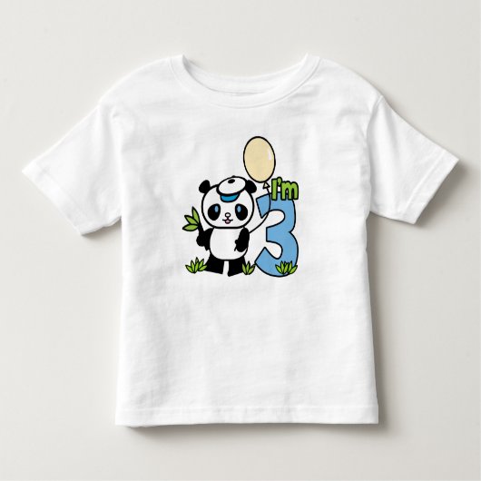 パンダボーイ3歳の誕生日 トドラーTシャツ (正面)