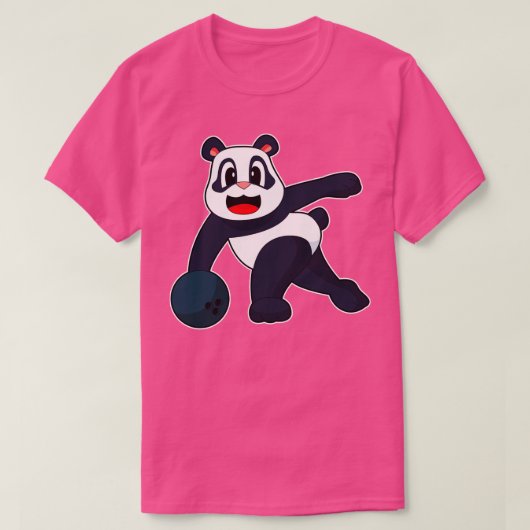 パンダボーリングボウリングボール Tシャツ (デザイン正面)