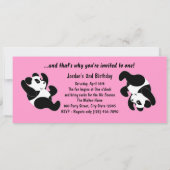 パンダマニア 招待状 (裏面)