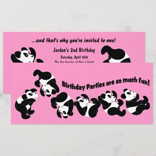 パンダマニア 招待状 (正面/裏面)