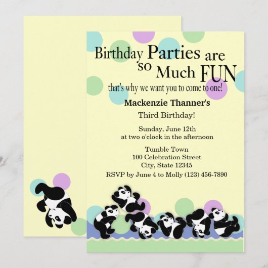 パンダマニア 招待状 (正面/裏面)