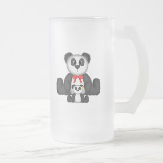 パンダマママアンドベビー フロストグラスビールジョッキ (右)
