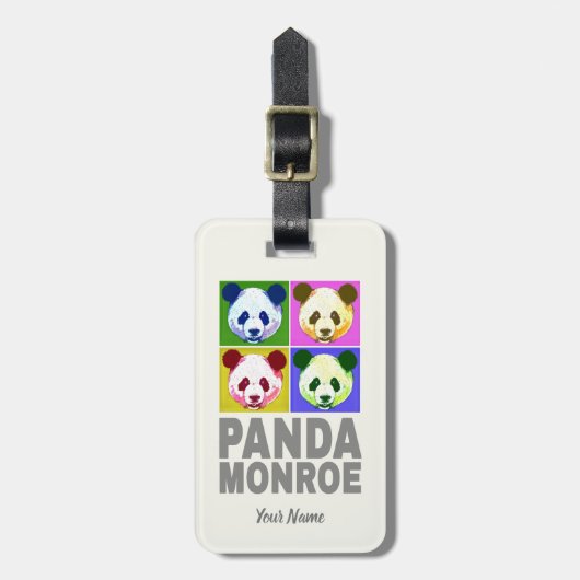 パンダモンローベアアーポップ・アートのトポートレート ラゲッジタグ (正面縦)