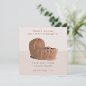 パンダモーズバスケット妊娠告知カード 案内状 (スタンド正面)