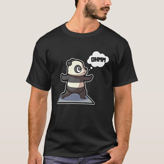 パンダヨガポーズ スポーツ 体操 オーム ハートビート Tシャツ (正面)
