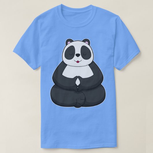 パンダヨガ瞑想1 Tシャツ (デザイン正面)