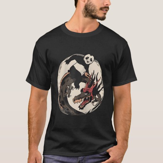 パンダライディング中国のドラゴン野球 Tシャツ (正面)