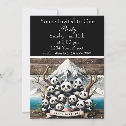 パンダライフィック誕生日バッシュ 招待状 (正面)