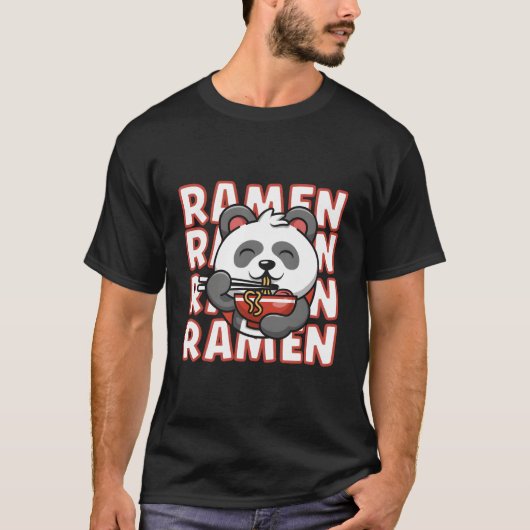 パンダラヌードル かわいい アニメ パンダ Tシャツ (正面)