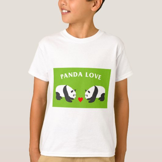 パンダラブ(緑) Tシャツ (正面)