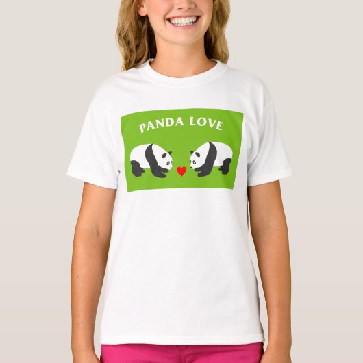パンダラブ（緑） Tシャツ (正面)