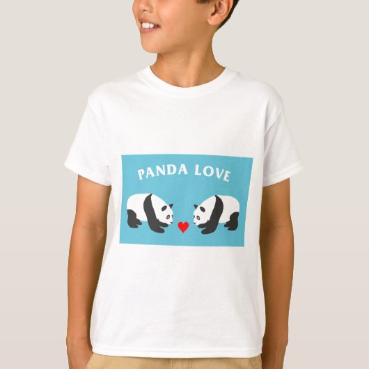 パンダラブ(青) Tシャツ (正面)