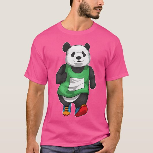 パンダランナー ランニング スポーツ レトロ Tシャツ (正面)