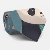 パンダレトロカラフルパタパーソナライズされたーン ネクタイ (ロール)