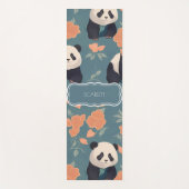 パンダレトロカラフルパタパーソナライズされたーン ヨガマット (正面)
