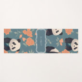 パンダレトロカラフルパタパーソナライズされたーン ヨガマット (正面(横))