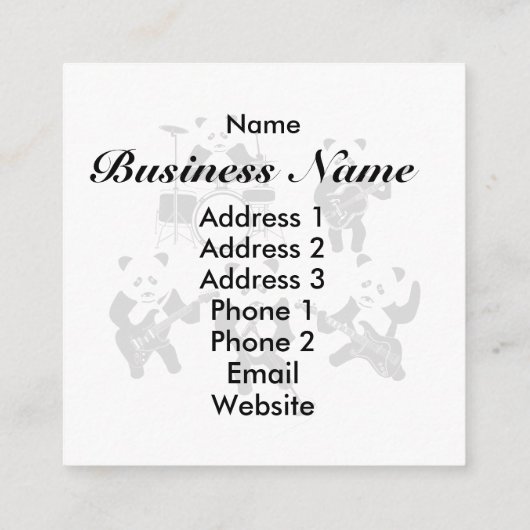 パンダロックバンド スクエア名刺 (裏面)