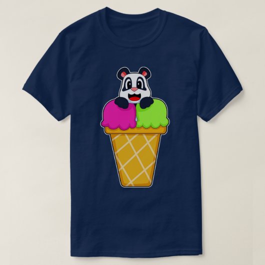 パンダワッフルアイスクリーム Tシャツ (デザイン正面)