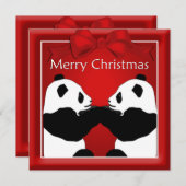 パンダ友人夫婦のクリスマスグリーティング シーズンカード (正面/裏面)