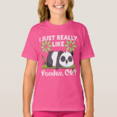 パンダ大好きってば!かわいい動物デザイン Tシャツ (正面)