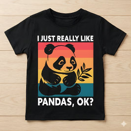 パンダ大好きです、いいじゃないですか - かわいいレトロパンダ Tシャツ