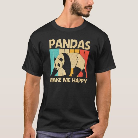 パンダ女子男性へパンダクマ動物 Tシャツ (正面)