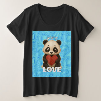 パンダ好き プラスサイズTシャツ