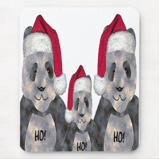 パンダ家族のクリスマスのマウスパッド マウスパッド (正面)