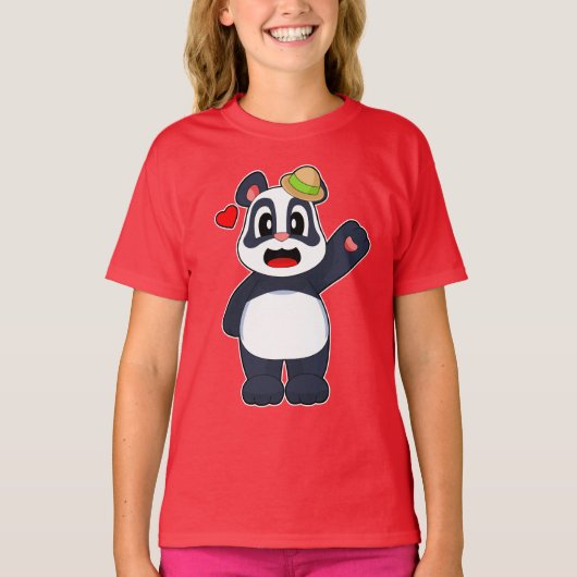 パンダ帽子 Tシャツ (正面)