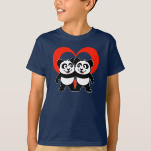 パンダ愛ワイシャツ Tシャツ