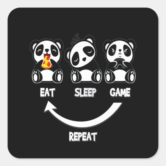 パンダ愛好家 | Calm 保 And Love Panda スクエアシール (正面)