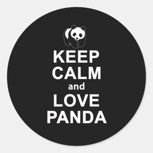パンダ愛好家 | Kepp Calm And Love Panda ラウンドシール (正面)