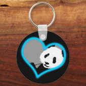 パンダ愛。ネオンライト。 キーホルダー (正面)