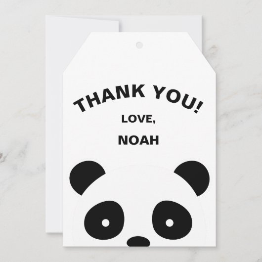 パンダ感謝していのラベル、メッセージカード サンキューカード (正面)