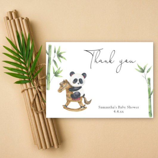パンダ感謝していは赤ちゃんシャワー サンキューカード