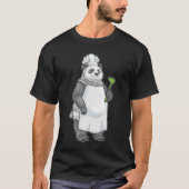 パンダ料理ヘラ調理 Tシャツ (正面)