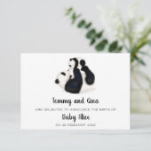 パンダ新生児告知カード 出欠カード (スタンド正面)