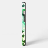 パンダ柄グリーンプリント iPhoneケース (左側面)