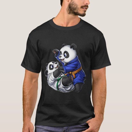 パンダ柔術選手 Tシャツ (正面)