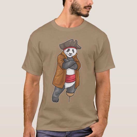 パンダ海賊の木の足 Tシャツ (正面)
