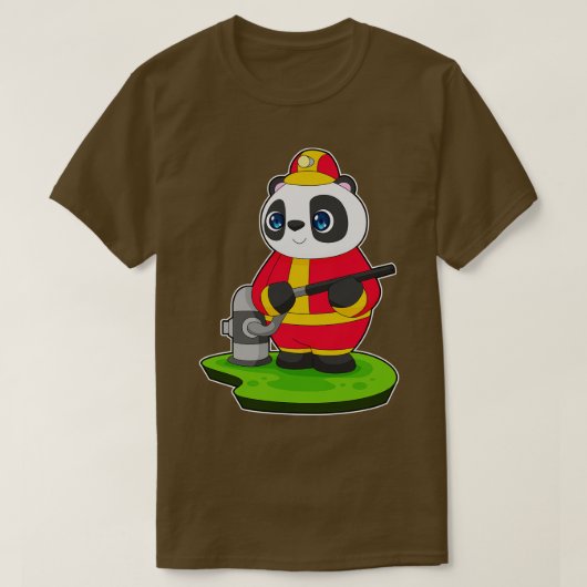パンダ消防用消防ホース2 Tシャツ (デザイン正面)