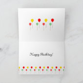 パンダ漫画とハートフラワー誕生日 カード (内部)