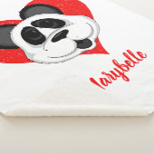 パンダ熊かわいい漫画パーソナライズされた動物 シェルパブランケット (3/4)