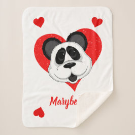 パンダ熊かわいい漫画パーソナライズされた動物 シェルパブランケット