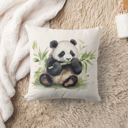 パンダ熊と竹 クッション (ブランケット)