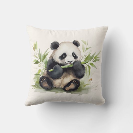 パンダ熊と竹 クッション (裏面)