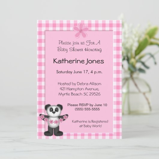 パンダ熊の赤ちゃんシャワーの招待 招待状 (スタンド正面)